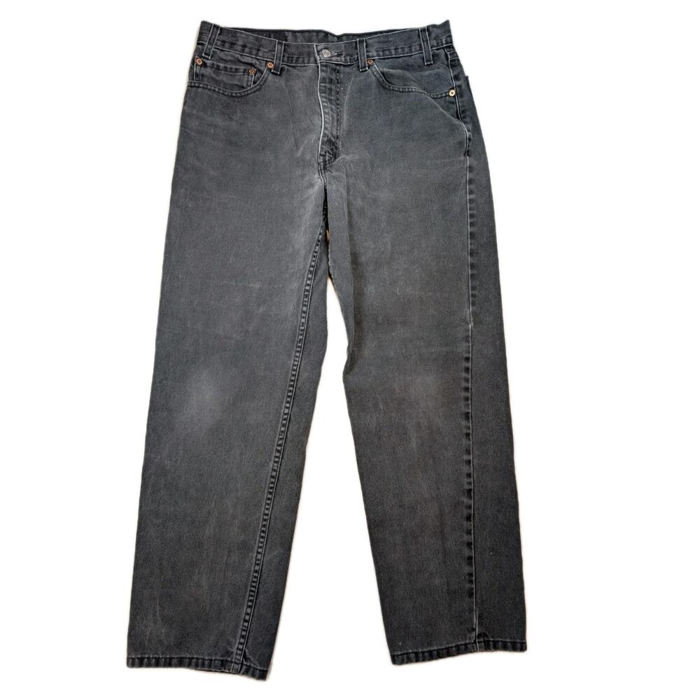 Levi’s 550 Relaxed Fit Jeans Light Wash Black Mens 36 x 30 90s Streetwear Y2K